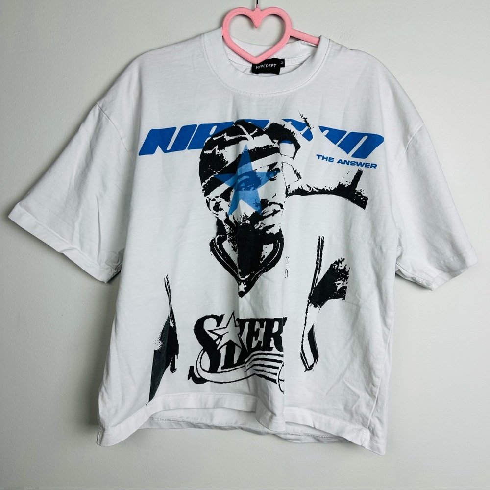 Hypedept Iverson Graphic Tee Blue and white Size Medium